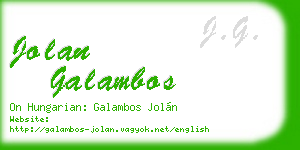 jolan galambos business card